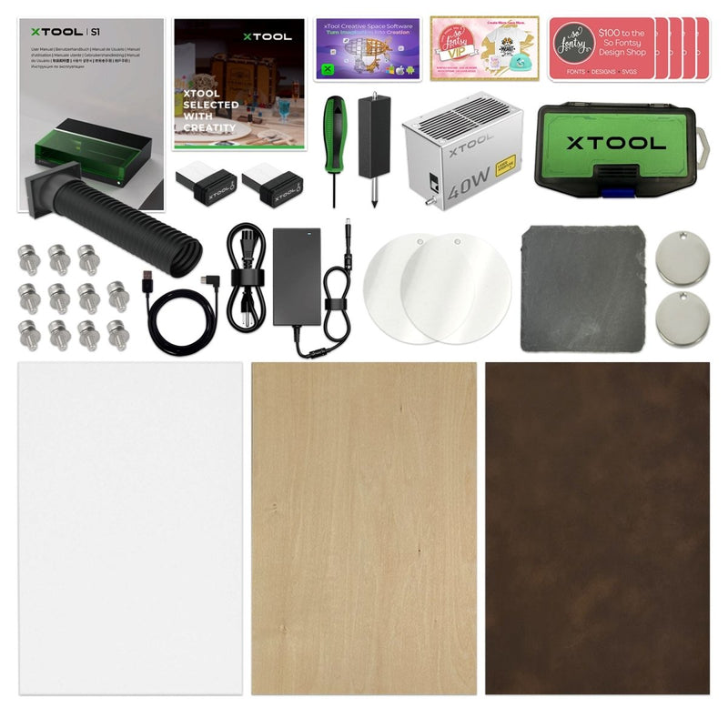 xTool S1 Laser Cutter & Engraver Bundle w/ IR Laser Engraving Kit & Filter - Swing Design