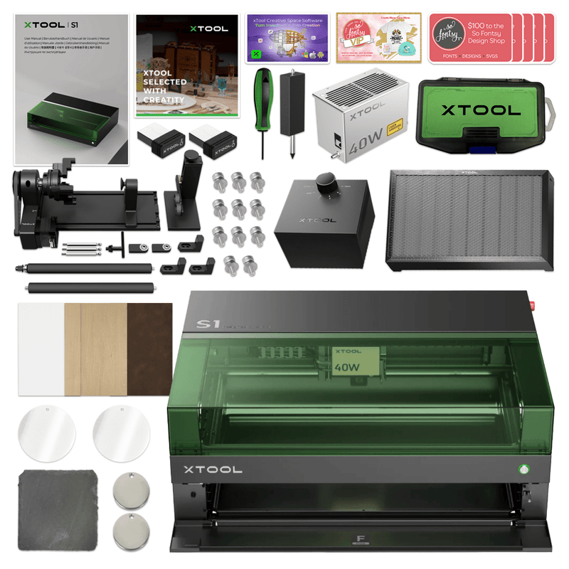 xTool S1 Laser Cutter & Engraver Machine with Deluxe IR Laser & Filter 20W Diode Laser Swing Design 3