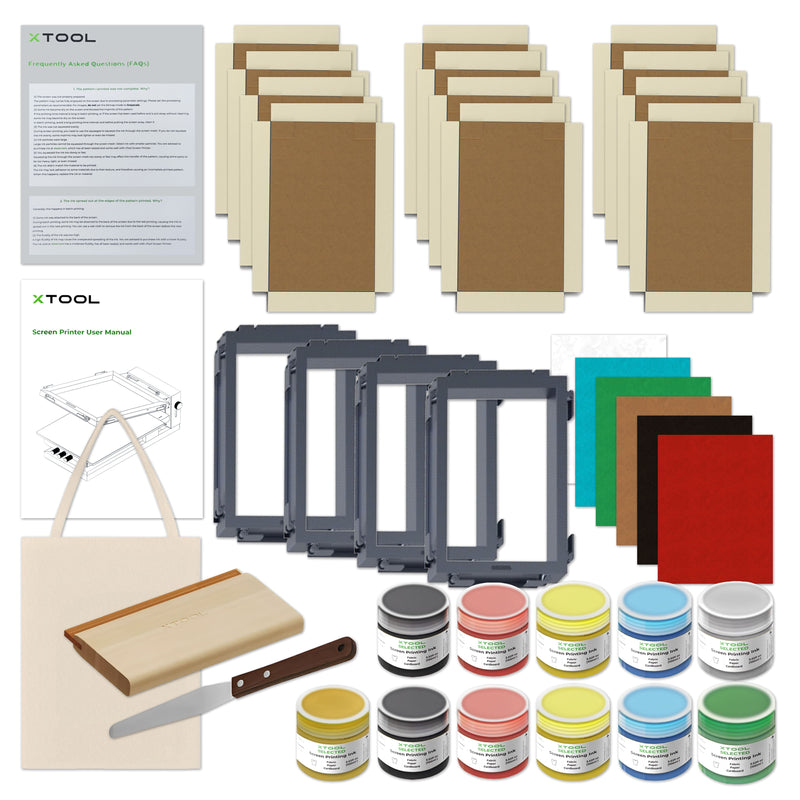 xTool S1 Laser Cutter & Engraver with Deluxe Screen Printing Bundle - White Laser Engraver xTool