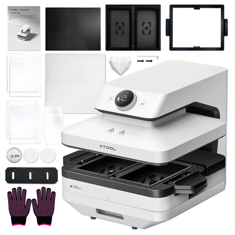 xTool WonderPress 15" x 15" Auto Heat Press with 3D Form Module Swing Design 1