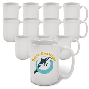 15oz ORCA AAA Ceramic White Sublimation Mug Blank Sublimation Swing Design 