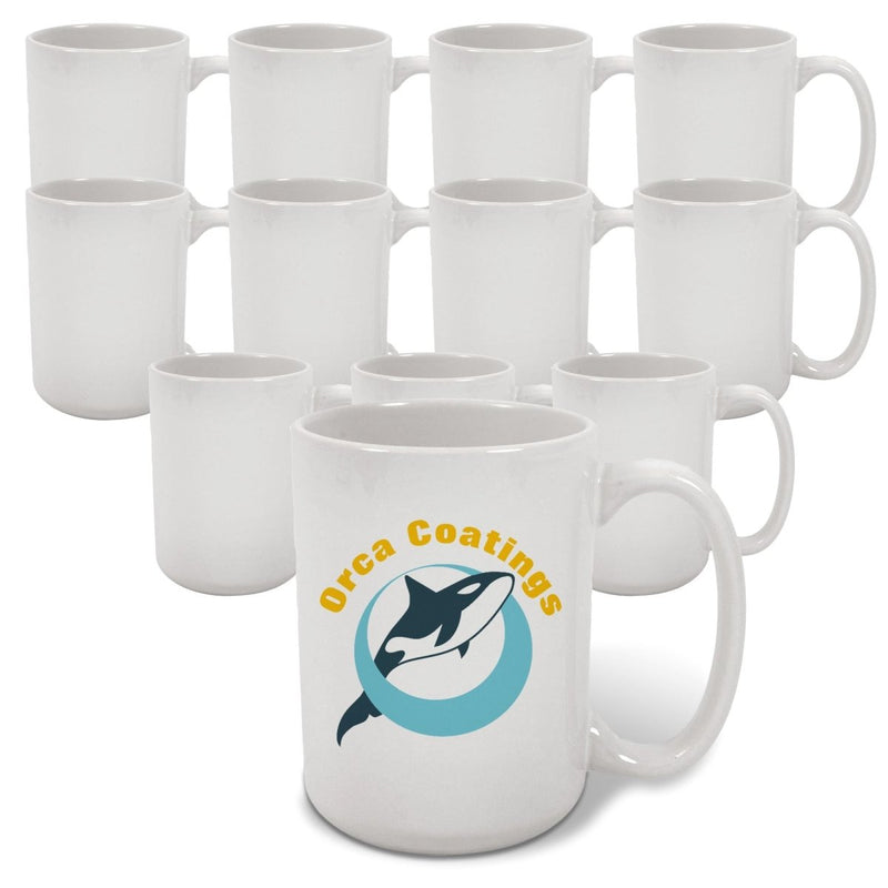 15oz ORCA AAA Ceramic White Sublimation Mug Blank - Swing Design