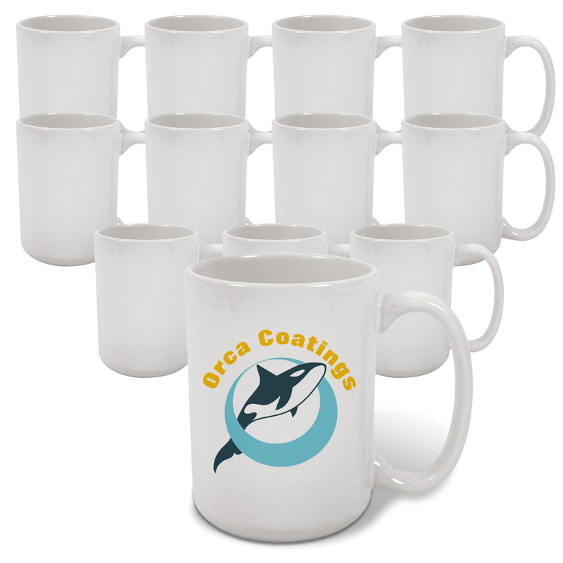 15oz ORCA AAA Ceramic White Sublimation Mug Blanks - 12 Pack Sublimation Swing Design