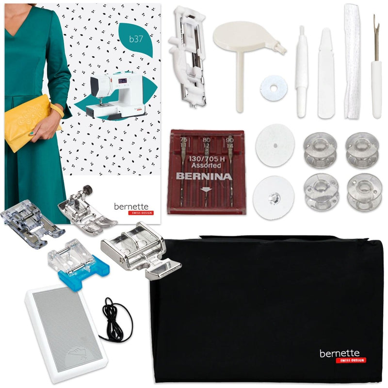 Bernette B37 Computerized Sewing Machine Bundle w/ 5 Pressure Feet - Swing Design