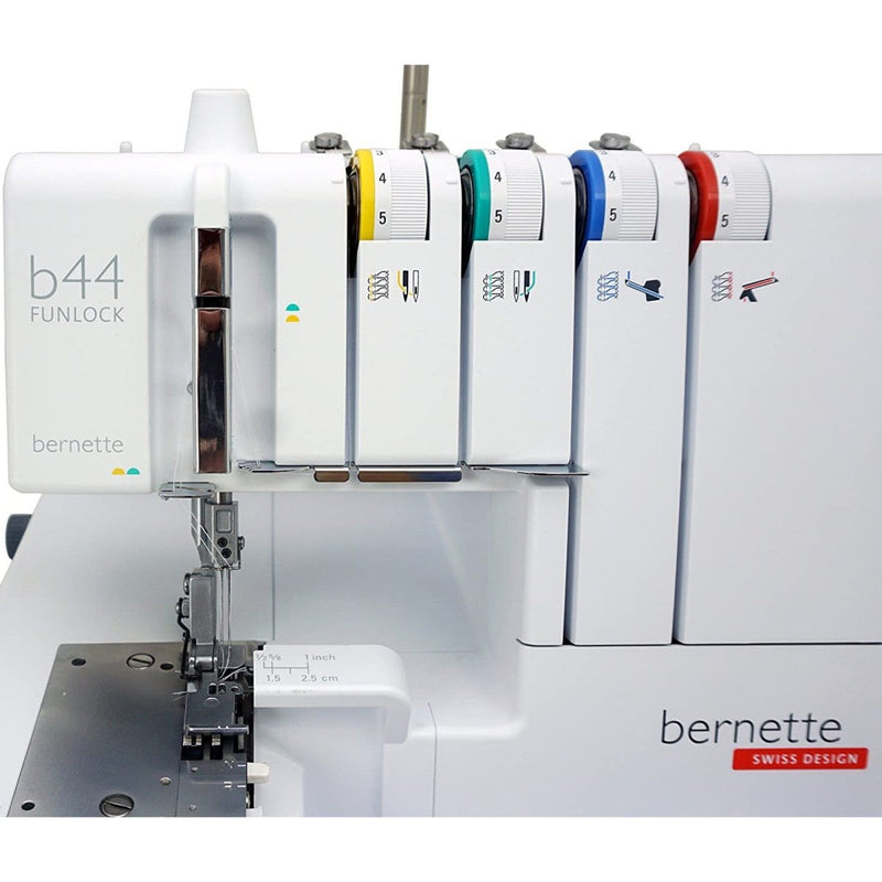 Bernette B44 FUNLOCK Overlock Serger Sewing Machine & Deluxe Thread Bundle - Swing Design