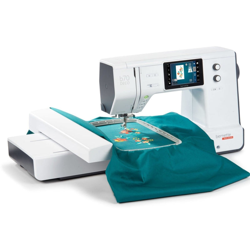 Bernette B70 10" x 6" Embroidery Machine Bundle with 3 Embroidery Hoops - Swing Design