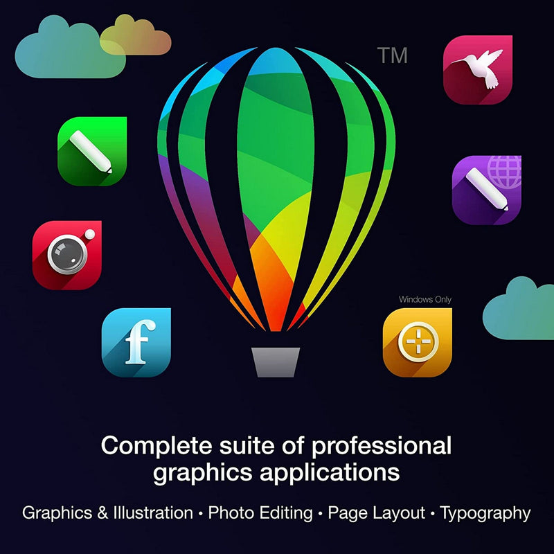 CorelDRAW 2022 Full Graphics Suite 1 Year Subscription - PC & MAC Software CorelDRAW