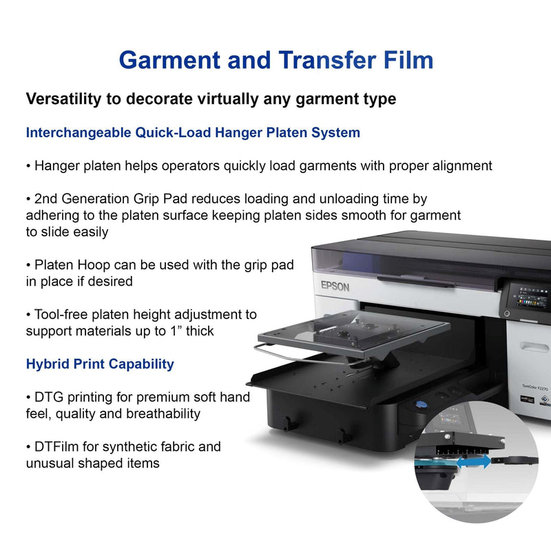Epson F2270 DTG & DTF Combo Printer with DTF Powder & Film, Pretreatment DTG Bundles Epson
