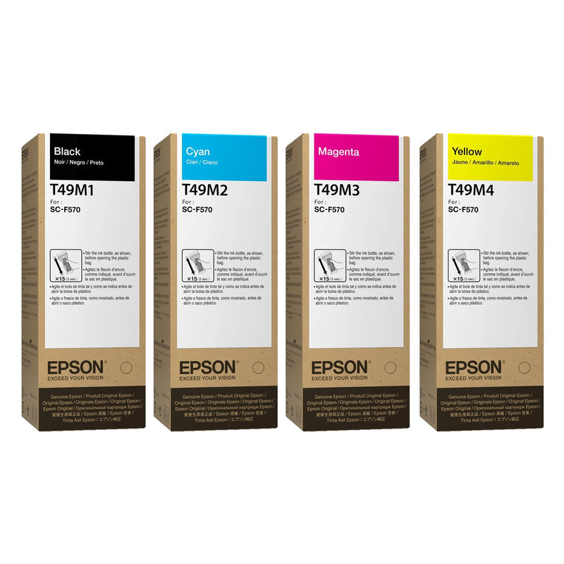 Epson SureColor 4 Pack Ink Set & Tank for Epson F570 Sublimation Bundle Espon