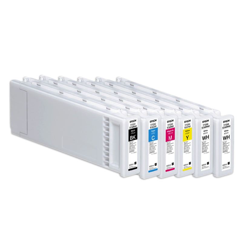 Epson SureColor F2100 DTG Printer Ink 600ml Full Set - CMYK + 2 White Sublimation Bundle Epson