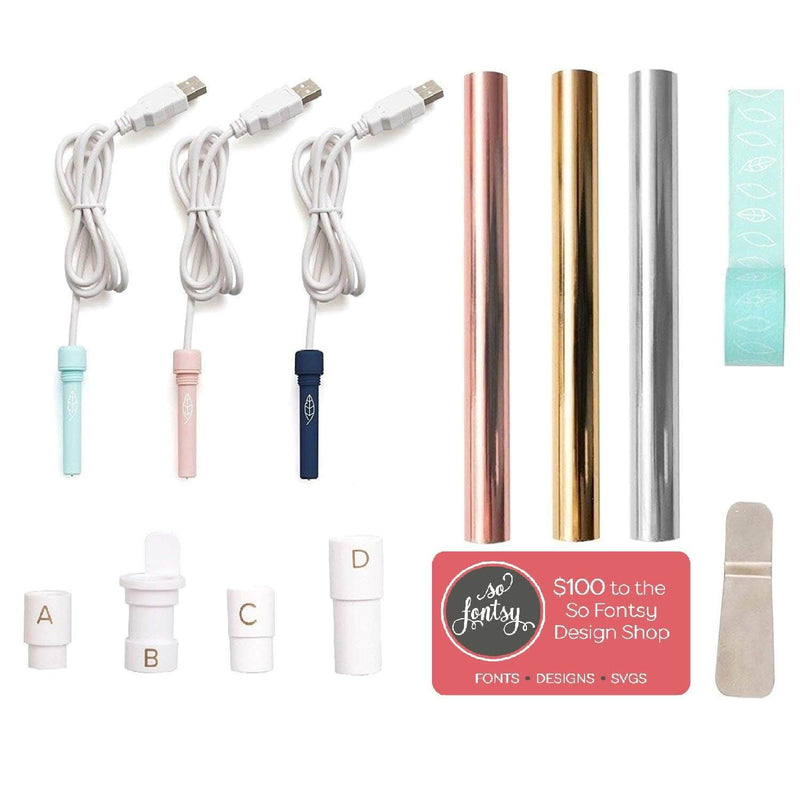 Foil Quill All-In-One Bundle, 3 Quills, Adapters, Foils, Tape, Design Card - Swing Design