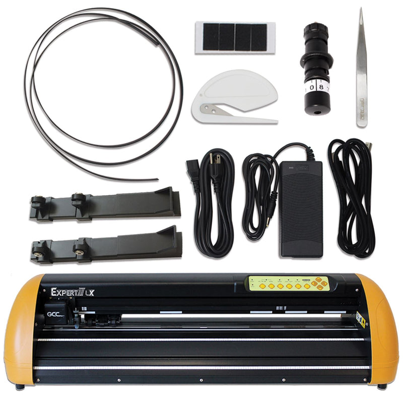 GCC Professional Expert II 24" Wide LX Vinyl Cutter With Stand & Aligning System for Contour Cutting Creative Bundle GCC Vinyl Cutter GCC