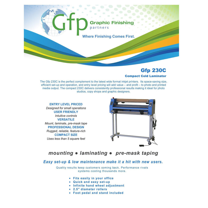 GFP 230C Compact Cold Laminator with Stand - 30" Eco Printers GFP