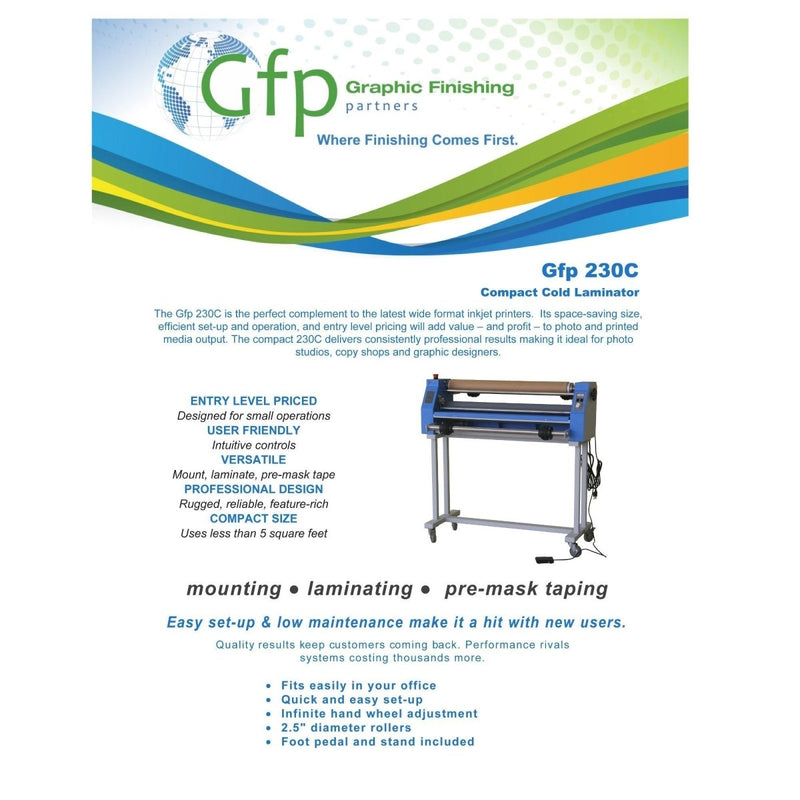 GFP 230-C Compact Cold Roll Laminator with Stand - 30" - Swing Design