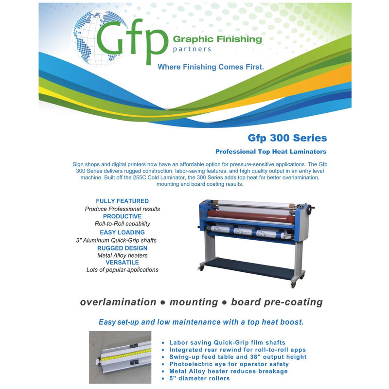 GFP 363TH Top Heat Wide Format Roll Laminator with Stand - 63" Eco Printers GFP