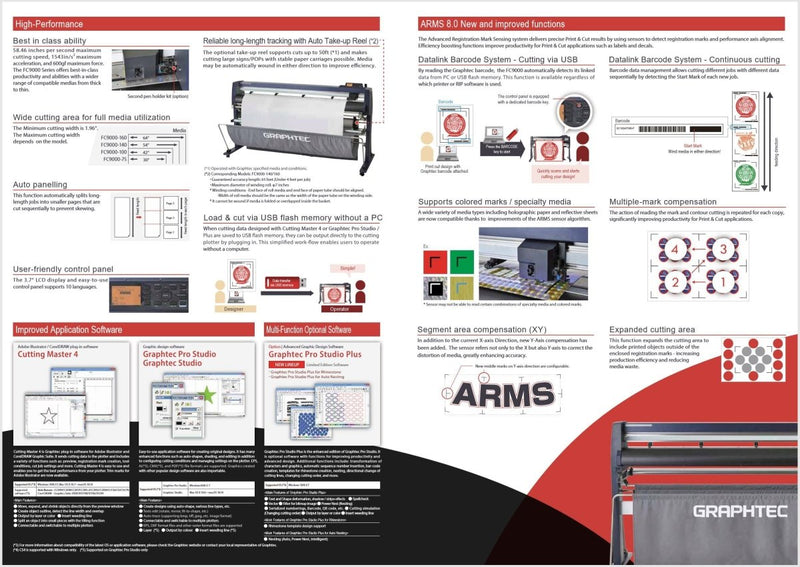 Graphtec FC9000-140 54 Inch Vinyl Cutter w/ Software & 3 Year Warranty - Swing Design