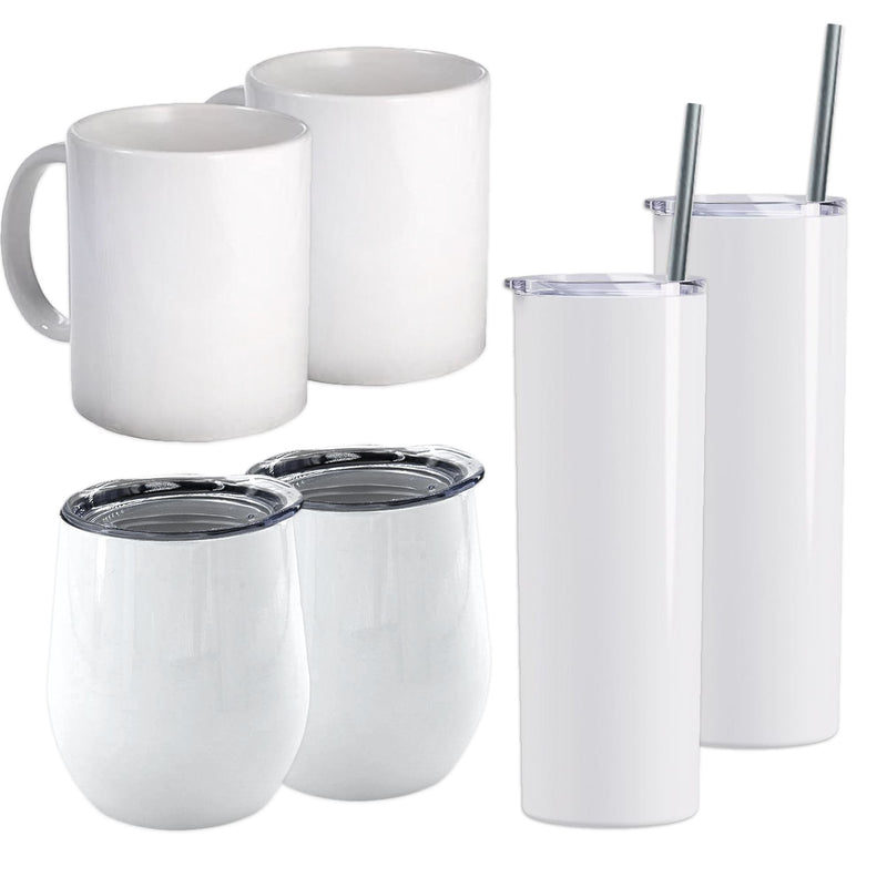 Mug & Cup Sublimation Blanks Sample Pack - 6pc Sublimation Swing Design
