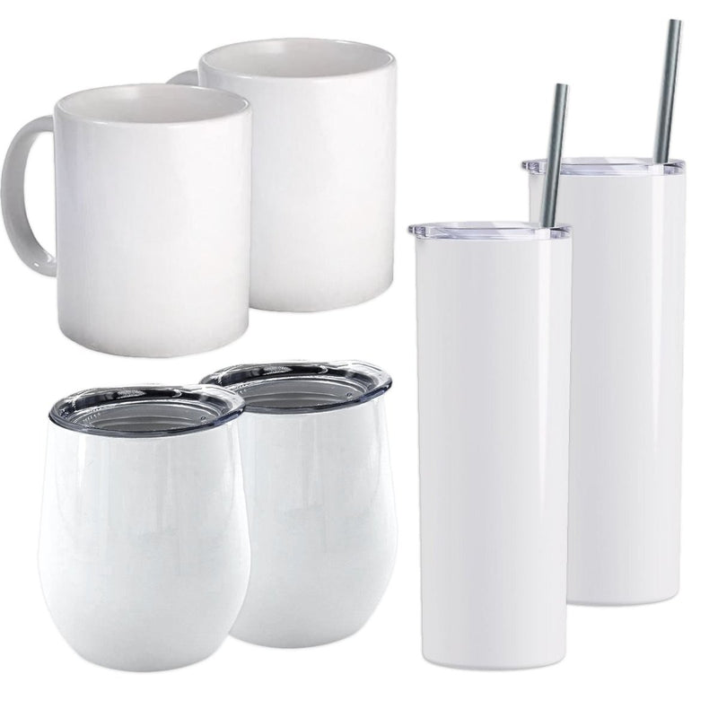 ProSub Mug & Cup Sublimation Blanks Sample Pack - 6 Piece - Swing Design