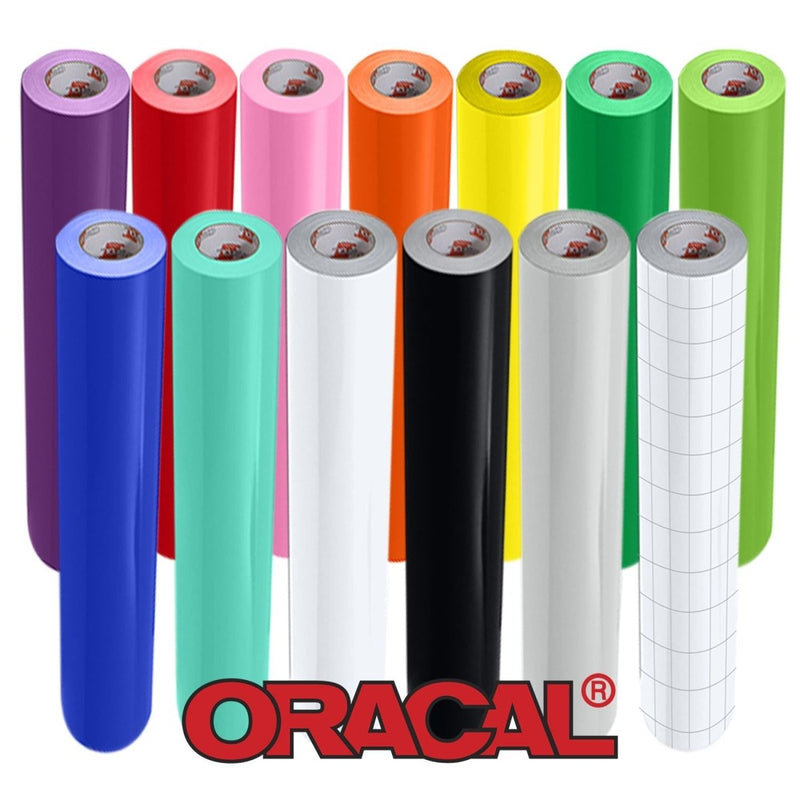 Oracal 651 Glossy 24" x 6 Ft Vinyl Rolls Plus Transfer Tape & Designs - 12 Pack - Swing Design