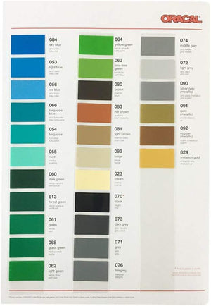 Oracal 651 Glossy Swatch Book | Color Chart - Swing Design