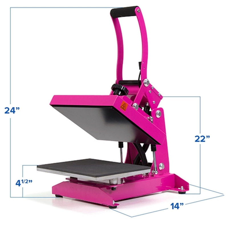 Pink Pro Craft Heat Press 9" x 12" - Swing Design