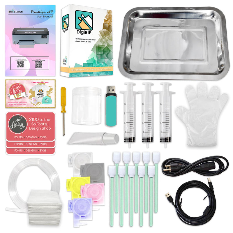 Prestige Direct To Film (DTF) A4 Printer w/ Oven, Filter, Inks, Supplies DTF Bundles Prestige