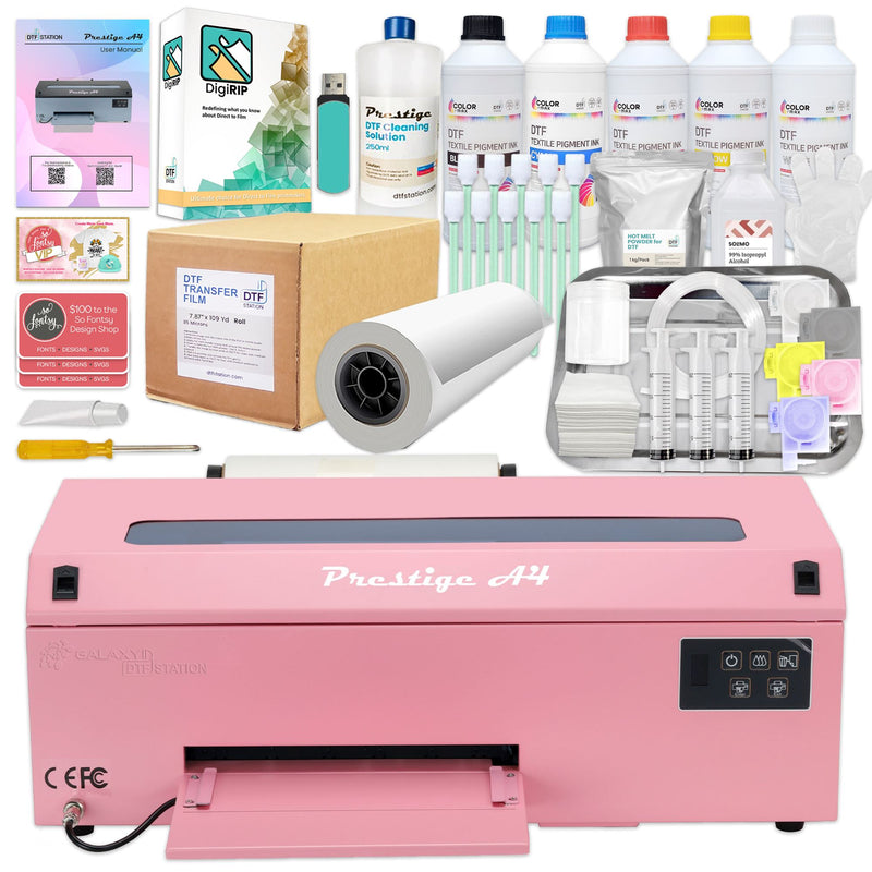 Prestige Direct To Film (DTF) A4 Roll Printer w/ Inks, Supplies DTF Bundles Prestige