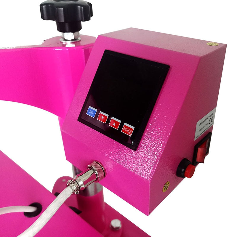 REFURBISHED Swing Design 15" x 15" Swing Away 8-in-1 Heat Press - Pink - Swing Design12