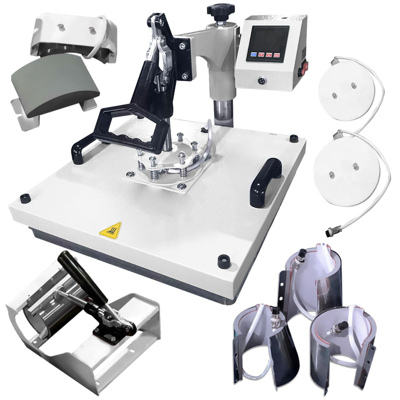 REFURBISHED Swing Design 15" x 15" Swing Away 8-in-1 Heat Press - White Heat Press Swing Design