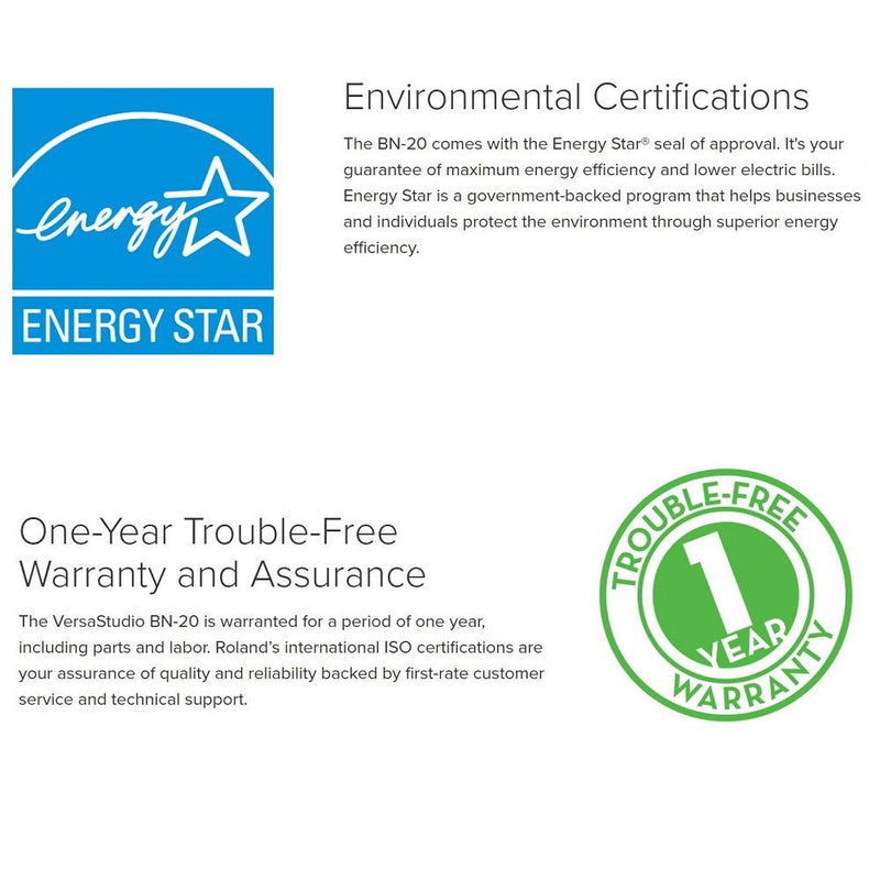 Roland BN-20A 20" Eco-Solvent Printer & Cutter w/ Inks, Media, & Heat Press Eco Printers Roland
