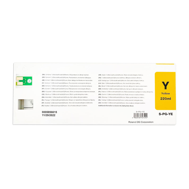 Roland BN-20D DTF Pigment Ink 220 ml - Yellow Eco Printers Roland