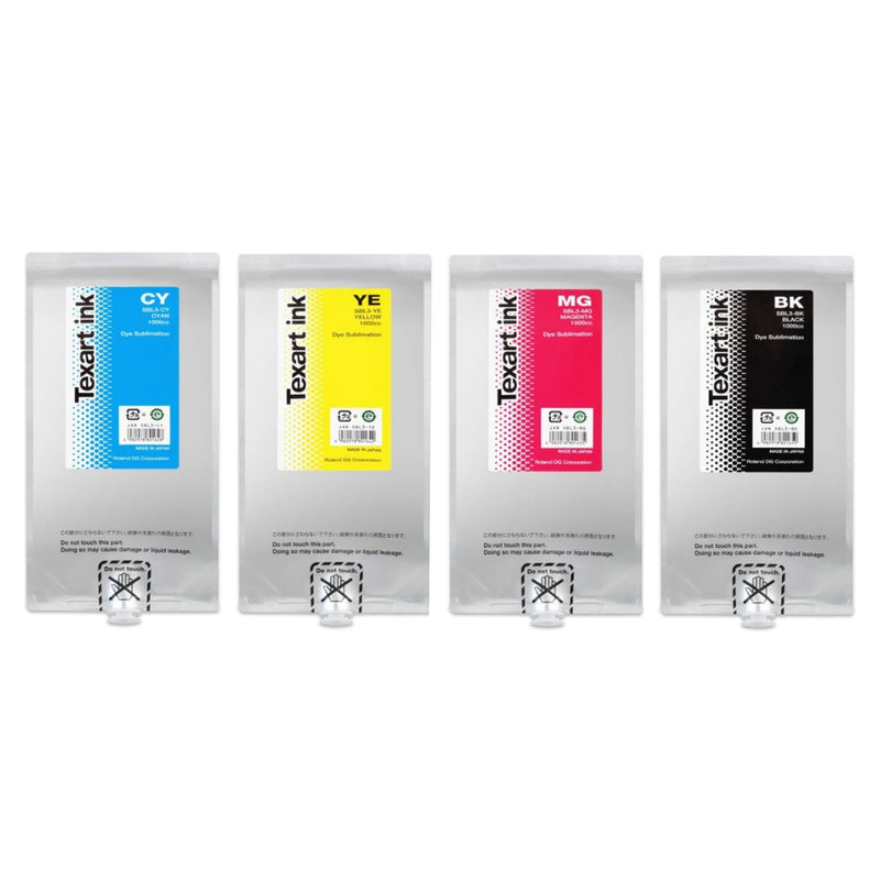 Roland Texart SBL3 1L Sublimation Ink Bundle - CYMK Eco Printers Roland
