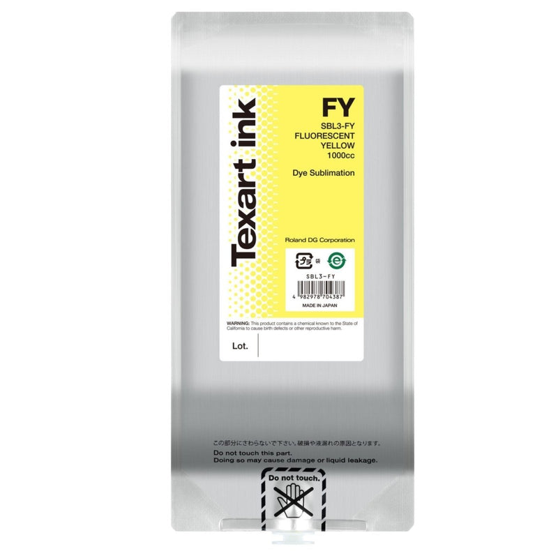 Roland Texart Sublimation Ink 1L - Fluorescent Yellow SBL3-FY - Swing Design1