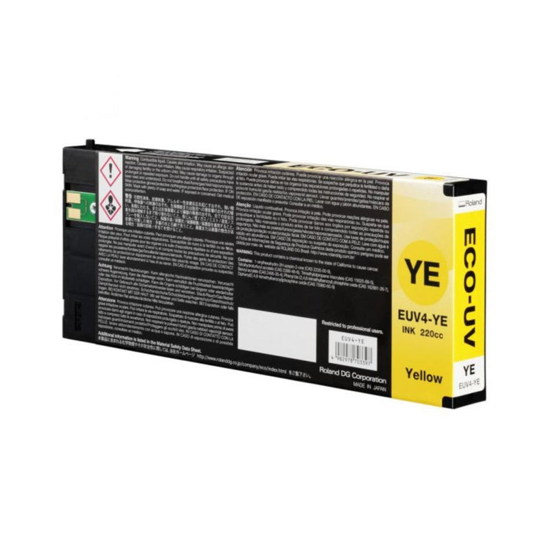 Roland VersaUV Ink 220ml - Yellow EUV4-YE Eco Printers Roland