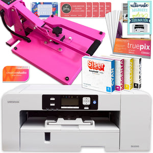 Sawgrass SG1000 Sublimation Printer & 15" Pink Slide Out Heat Press Bundle Sublimation Bundle Sawgrass 