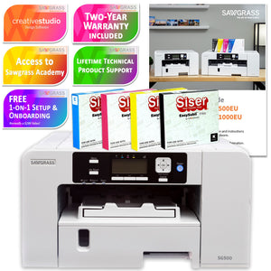 Sawgrass SG500 Sublimation Printer Deluxe 450 Sheet Starter Bundle Sublimation Bundle Sawgrass 