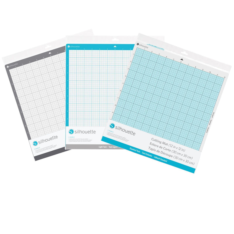 Silhouette 3 Pack Cutting Mats, Strong Grip, Regular Grip, & Light Grip Silhouette Silhouette