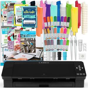 Silhouette Black Cameo 4 Bundle w/ Oracal 651 Vinyl, Tools, Guides, and Pixscan - Swing Design