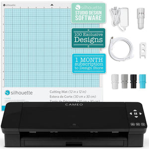 Silhouette Black Cameo 4 w/ 15" x 15" Coral Slide Out Heat Press Bundle Silhouette Bundle Silhouette 