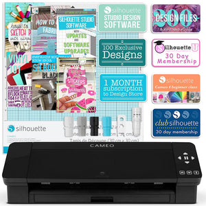 Silhouette Black Cameo 4 w/ 15" x 15" Pink Slide Out Heat Press Bundle Silhouette Bundle Silhouette 