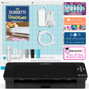 Silhouette Black Cameo 4 w/ 38 Oracal Sheets, Siser HTV, Guides, 24 Pens Silhouette Bundle Silhouette 