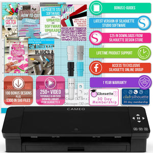 Silhouette Black Cameo 4 w/ 64 Oracal Vinyl Sheets, Tools, Guides Silhouette Bundle Silhouette 