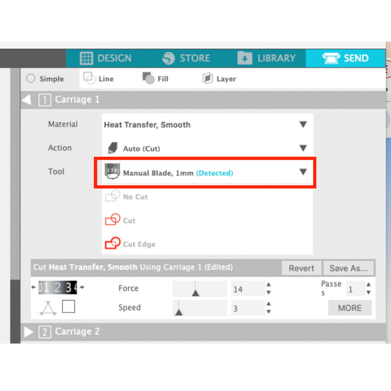Silhouette Cameo 4 & Portrait 3 Premium Manual Blade - 1mm Silhouette Silhouette