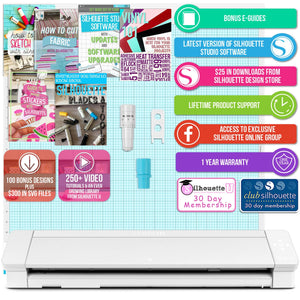 Silhouette Cameo 4 PRO - 24" w/ 15" x 15" White Slide Out Heat Press HTV Bundle Silhouette Bundle Silhouette 