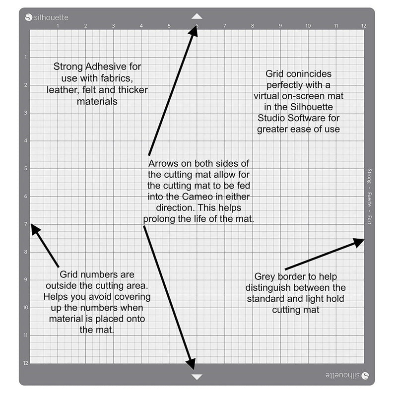 Silhouette Cameo Strong Grip Cutting Mat 12" x 12" - Swing Design