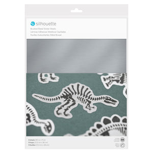Silhouette Sticker Paper - Brushed Metallic Silver - Swing Design