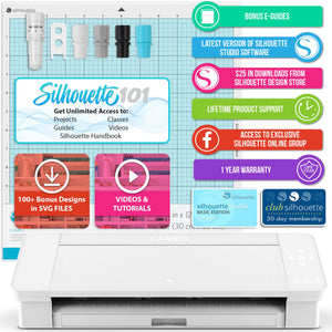Silhouette White Cameo 4 Deluxe Siser Easyweed Heat Transfer (HTV) Bundle Silhouette Bundle Silhouette 