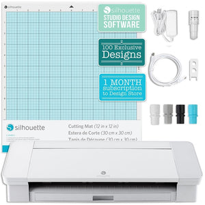 Silhouette White Cameo 4 w/ 15" x 15" Pink Slide Out Heat Press Bundle Silhouette Bundle Silhouette 
