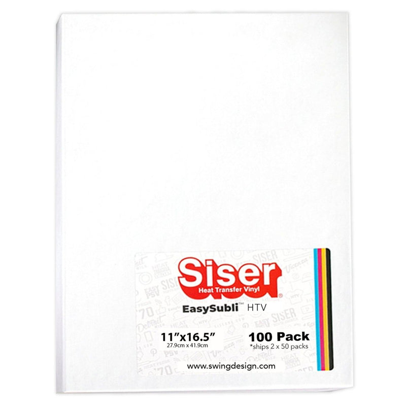 Siser EasySubli Sublimation Heat Transfer Vinyl 11" x 16.5" - 100 Pack - Swing Design1