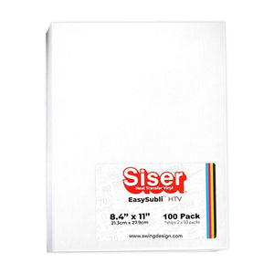 Siser EasySubli Sublimation Heat Transfer Vinyl 8.4" x 11" - 100 Pack - Swing Design